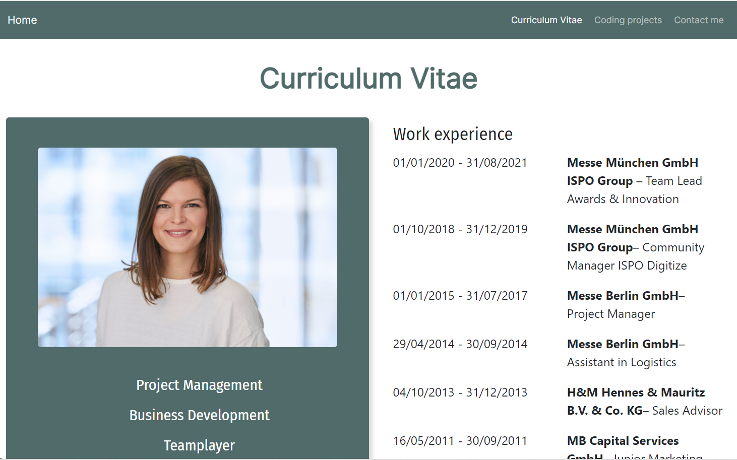 Curriculum Vitae photo